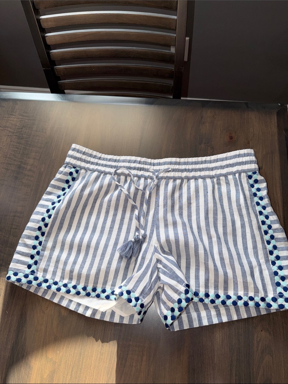 Vineyard Vines Striped Cotton Drawstring Linen Shorts